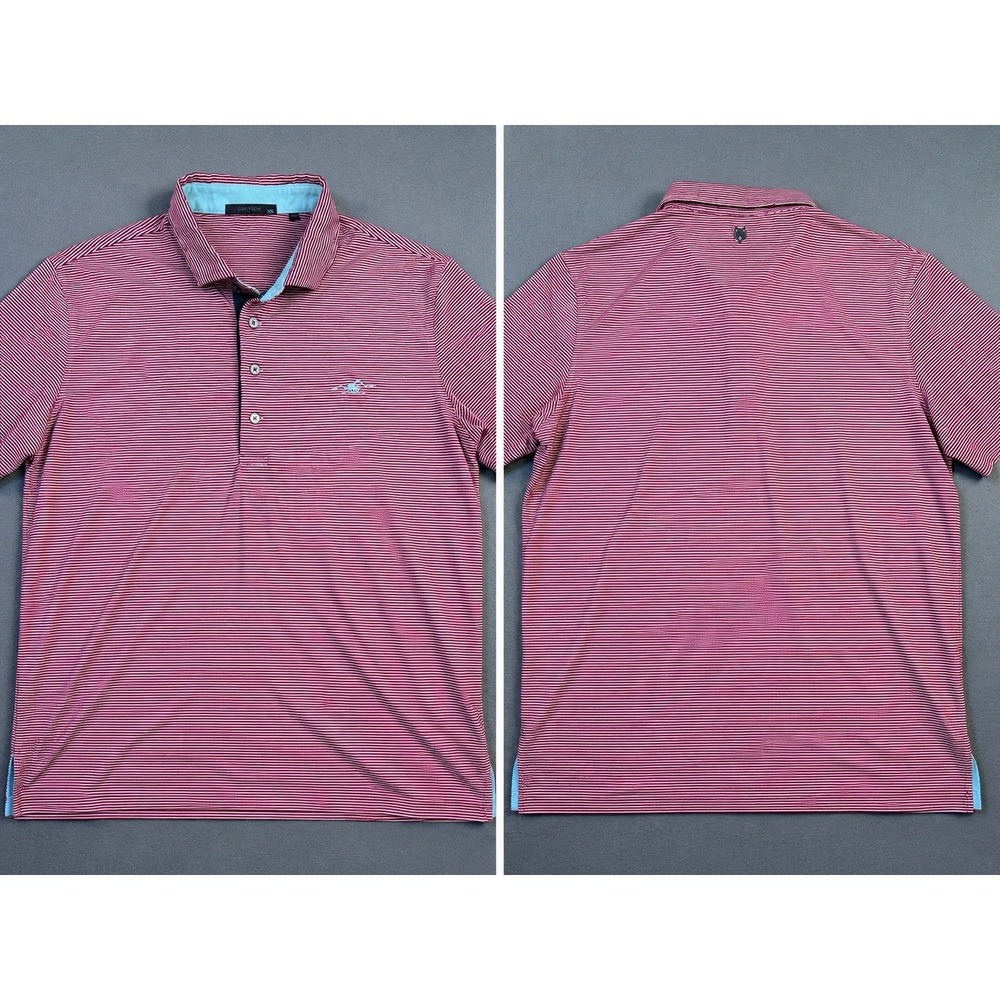Greyson Casual Golf Polo Shirt MENS XXL  Striped Pink/BLACK PERFORMANCE